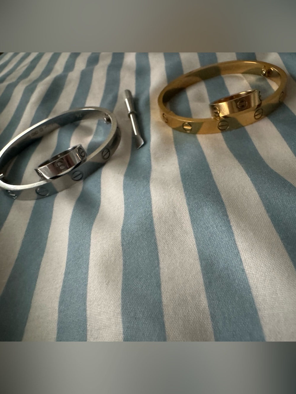 DH Gate Gold and Silver Love Bracelet & Ring